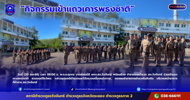 กิจกรรมเข้าแถวเคารพธงชาติ 20 ส.ค.68